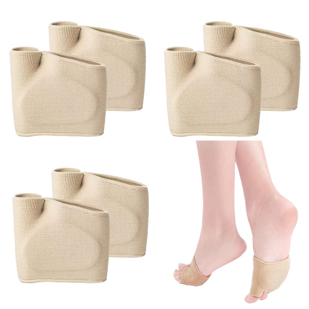 3 Pairs of Metatarsal Pads for Women and Men , Ball of Foot Cushions for Pain Relief of Bunions&Morton's Neuroma,Metatarsal Sleeve/Socks with Built-in Soft Gel Pad (X-Large,Beige)