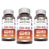 Amazing Formulas Folic Acid 5000 Mcg per Serving | Tablets Supplement | Non-GMO | Gluten-Free | Made in USA (3 Pack | 120 Count) view 1