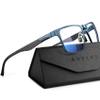 ANYLUV Blue Light Glasses Men/Women, Working Blue Light Blocking Glasses, Relieve Eyestrain-Carbon fiber Blue/Rivets view 1