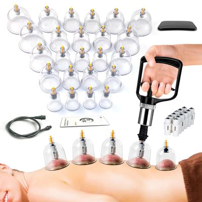 AIKOTOO Cupping Set Massage Therapy Cups Cupping Kit for Body Cellulite 24 Suction Cups