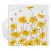 AnyDesign 80 Pack Calliopsis Paper Napkins Summer Flower Bee Dinner Napkins Yellow Floral Decorative Disposable Luncheon Hand Napkin for Spring Home Holiday Party Supplies, 6.5 x 6.5 Inch view 1