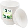BIRCHIO 12oz Small Paper Bowls[150-Pack], Heavy Duty Bowls Perfect for Ice Cream, Milk Cereals, Snack, 100% Disposable Compostable and Eco-Friendly Made from Bagasse view 1