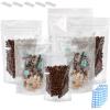 150 Pcs Mylar Bags for Food Storage, 8x12 Mylar Bag with Window Stand Up, Large Holographic Resealable Bags Smell Proof Bag Food Packaging for Small Business Freeze Dried Candy Jewelry Foil Packaging view 1