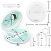 2PCS Retainer Case with Mirror and Adjustable Vent Holes, Cute Slim Aligner Case Compatible with Invisalign, Night Mouth Guard Case, With Retainer Remover Tool, Chew & Brush, White+White view 3