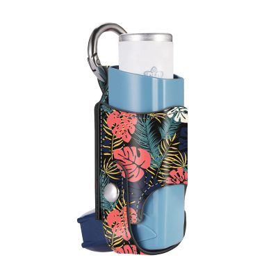 MEDMAX Asthma Inhaler Holder PU Leather Protective Travel Handy Mini Holster, Lightweight Carrying Case with Carabiner Clip, Inhaler Not Included (Case Only), Leaves