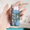MEDMAX Asthma Inhaler Holder PU Leather Protective Travel Handy Mini Holster, Lightweight Carrying Case with Carabiner Clip, Inhaler Not Included (Case Only), Blue Floral view 2
