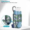 MEDMAX Asthma Inhaler Holder PU Leather Protective Travel Handy Mini Holster, Lightweight Carrying Case with Carabiner Clip, Inhaler Not Included (Case Only), Blue Floral view 4