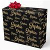 Artsadd Personalized Wrapping Paper for Kids, Customized Golden Glitter Wrap Paper Roll Custom Gift Wrap Paper with Name for Baby Shower Birthday 58" x 23" 5 Rolls view 1