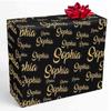 Artsadd Personalized Wrapping Paper for Kids, Customized Golden Glitter Wrap Paper Roll Custom Gift Wrap Paper with Name for Baby Shower Birthday 58" x 23" 5 Rolls view 2