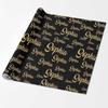 Artsadd Personalized Wrapping Paper for Kids, Customized Golden Glitter Wrap Paper Roll Custom Gift Wrap Paper with Name for Baby Shower Birthday 58" x 23" 5 Rolls view 3