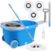 Mop and Bucket with Wringer Set, Mop and Bucket on Wheels Floor Cleaning System with Spin Mop Head 61 Inch Refills Extended Stainless Steel Handle for Home Office Household Cleaning view 1