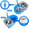 Mop and Bucket with Wringer Set, Mop and Bucket on Wheels Floor Cleaning System with Spin Mop Head 61 Inch Refills Extended Stainless Steel Handle for Home Office Household Cleaning view 3