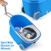 Mop and Bucket with Wringer Set, Mop and Bucket on Wheels Floor Cleaning System with Spin Mop Head 61 Inch Refills Extended Stainless Steel Handle for Home Office Household Cleaning view 4