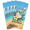 Kitchen Towels Microfiber Cleaning Cloths, Summer Beach Coconut Plumeria Beach Blue Sky Soft Dish Towels for Kitchen, Pack of 4 Absorbent Hand Towels Reusable Tea Towels Bar Towels 18x28 Inch view 1