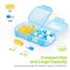 AUVON XL Weekly Pill Organizer 2 Times a Day, Pill Box 7 Day with One-Side Large Openings for Easy to Use, Blue AM PM Pill Case for Medication, Vitamins, Fish Oils, Supplements view 2