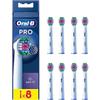 Oral-B Pro 3D White Electric Toothbrush Head, X-Shaped Bristles and Unique Polishing Cup for Teeth Whitening and to Remove Surface Stains, Pack of 8 Toothbrush Heads, White view 1