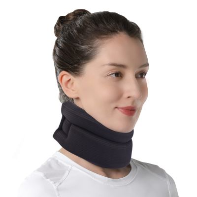 Willcom Neck Support Brace for Snoring Sleep Apnea, Soft Cervical Collar for Cervicorrect, Pain Relief, Posture Corrector, Sprainand(Black, 14-16.5 inch)