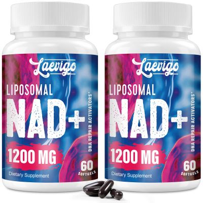 Laevigo Liposomal NAD+ Supplement 1200mg High Absorption, Cellular Energy & Mitochondrial Support, NAD Plus for Longevity & Vitality, Anti-Aging Formula, 120 Softgels