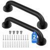 2 Pack Shower Grab Bar, Stainless Steel Bathroom Grab Bar, Shower Handle, Bath Handle, Grab Bars for Handicap Elderly Seniors Bathroom Safety Grab Bar (12 InchBlack) view 1