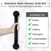 2 Pack Shower Grab Bar, Stainless Steel Bathroom Grab Bar, Shower Handle, Bath Handle, Grab Bars for Handicap Elderly Seniors Bathroom Safety Grab Bar (12 InchBlack) view 2