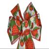 1 Pcs Small 5-6" Hand Made Strawberry Wired Wreath Bow Floral Red Spring Berry view 2