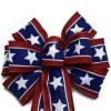 1 Pcs Small 5-6" Hand Made Red White Blue Star Bows Patriotic July 4 Flag view 1
