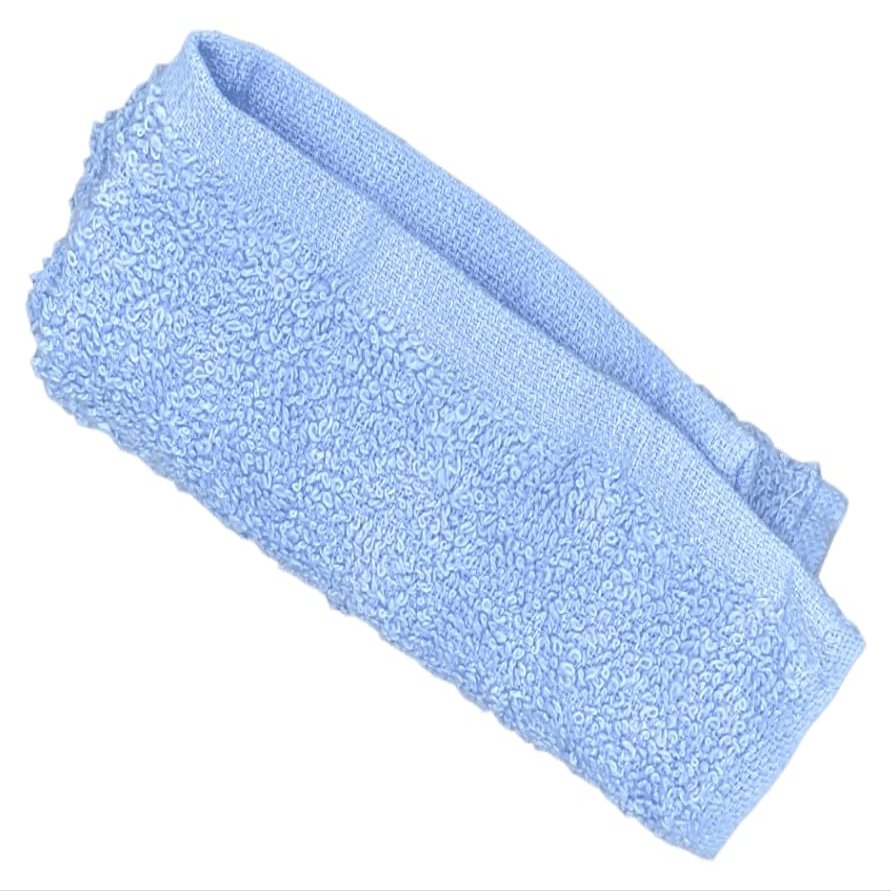 12 x 12 Light Blue Cotton Freedom Collection Washcloth Rags - 0.75 LB Weight Per Dozen - 2 Dozen