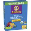 Annie's Organic Building Blocks Fruit Flavored Snacks, Assorted Fruit Flavors, Gluten Free, 22 Pouches, 15.4 oz. view 1