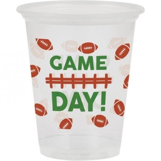 Football Game Day 16 oz Plastic Cups 8 Per Pack