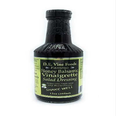 D.E. VINE Honey Balsamic Vinaigrette Dressing, 2-PACK (2-12oz bottles)