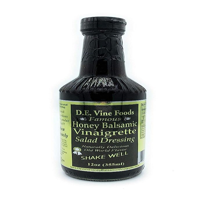 D.E. VINE Honey Balsamic Vinaigrette Dressing, 2-PACK (2-12oz bottles)