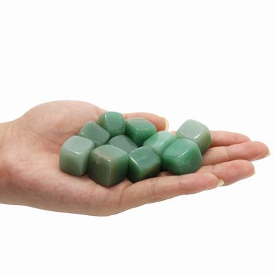 Namzi 10 Packs of Square Tumbled Polished Natural Green Aventurine Crystal, Crystals and Healing Stones Quartz Bulk for Wicca, Reiki, Healing Energy, Chakra Stones, Witchcraft Supplies