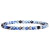 4mm Agates Beads Bracelets for Women Men Colorful Striped Agates Green Blue Fire Agates Mini Elastic Bracelet Yoga Jewelry,Blue Fire Agate,19cm view 1