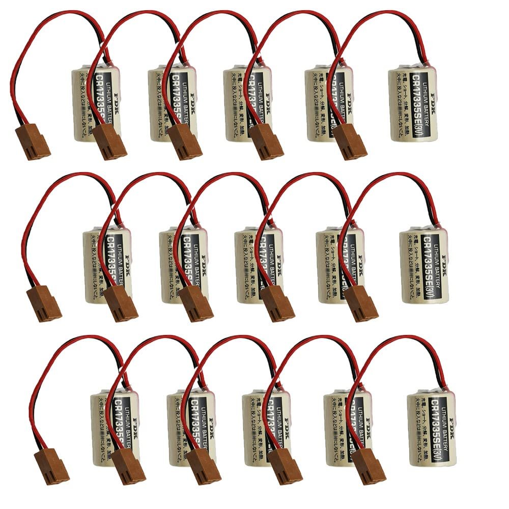 BALOLO (15-Pack) CR17335SE 3V 1800mAh for FDK CR17335SE 3V with Brown Plug