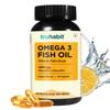 TruHabit Omega3 Fish Oil Capsules Omega 3 (60 Capsules) Fish Oil Omega 3 Capsule 1000mg (180mg EPA & 120mg DHA)- Lemon Flavoured Fishoil Omega 3 Capsules for Men, Omega 3 Fish Oil Capsules for Women view 1