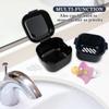 Denture Soak Container, Portable Denture Bath Box Cup, No-Leak Denture case,Retainer Cleaning Box Complete Clean Care for Dentures, Clear Braces, Mouth Guard, Night Guard & Retainers(Black) view 3