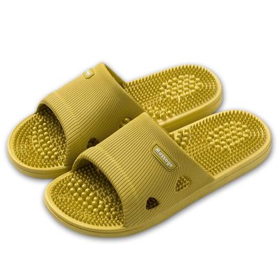 Acupressure Massage Slippers for Plantar Fasciitis for Women Acupuncture Slippers Arthritis Neuropathy Pain Relief Non-Slip Massage Sandals Womens Stress Relief Gifts for Bath (US Women 5.5-6, Yellow)