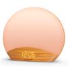 REACHER Wood Grain Sunrise Alarm Clock and Sound Machine Nightlight, Digital Dimmable Clock for Bedroom, 26 Sleep Sounds, White Noise Machine for Baby, Adults, Wake Up Light Alarm Clock for Kids view 1