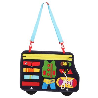 Pilipane Fidget Blanket, Dementia Products for Elderly, Activity Board Relief Anxiety Puzzle Bus Shape Dementia Sensory Pad for Old People Toddlers