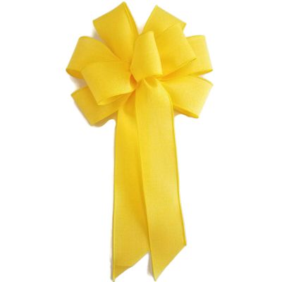 1 Pcs Large 9-10" Handmade Bright Yellow Wreath Wired Bow Bows Spring Swag Easter
