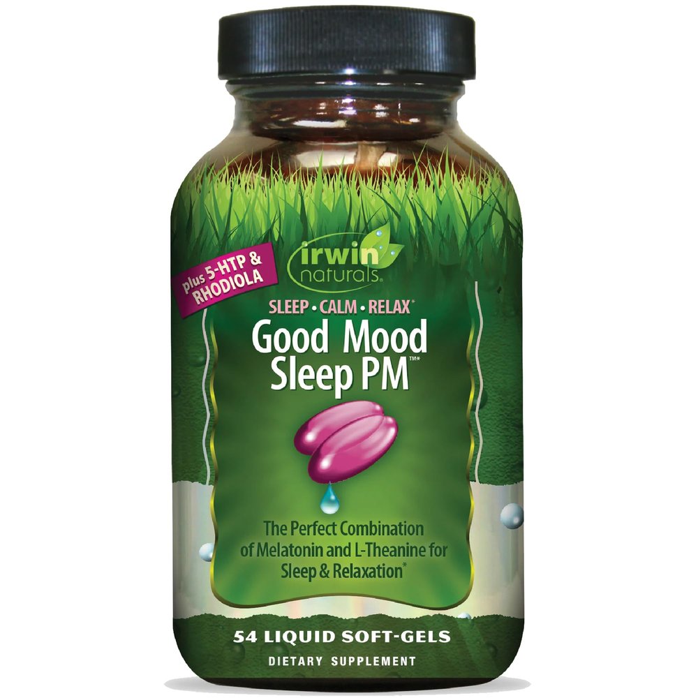 Irwin Naturals Melatonin Plus 5-HTP & Rhodiola 54 Liquid Soft-Gels Calm, Relaxation & Sleep Support
