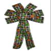 1 Pcs Large 10" Hand Made Wired Pineapple on Black Check Wired Wreath Bow Summer Fruit view 2
