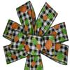 1 Pcs Large 10" Hand Made Wired Pineapple on Black Check Wired Wreath Bow Summer Fruit view 4