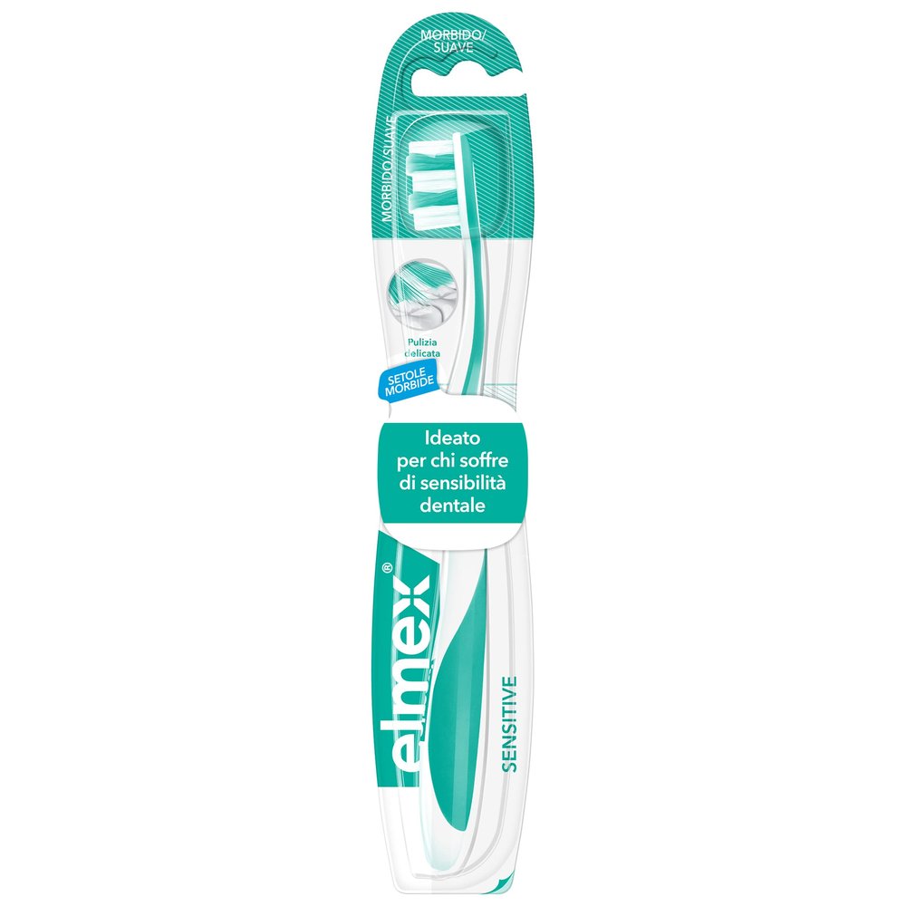 ELMEX Sensitive Toothbrush for Sensitive Teeth 1 Pack Soft Bristles | Effective and Gentle Cleaning | Ergonomic Handle