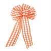 1 Pcs Large 10" Hand Made Orange & White Plaid Bow Country Autumn Fall Gingham Wreath view 1