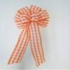 1 Pcs Large 10" Hand Made Orange & White Plaid Bow Country Autumn Fall Gingham Wreath view 2