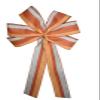 1 Pcs Large 10" Hand Made Fall Stripe Wired Wreath Bow Autumn Orange Rust Natural view 1