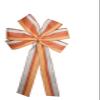 1 Pcs Large 10" Hand Made Fall Stripe Wired Wreath Bow Autumn Orange Rust Natural view 2