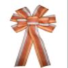 1 Pcs Large 10" Hand Made Fall Stripe Wired Wreath Bow Autumn Orange Rust Natural view 4