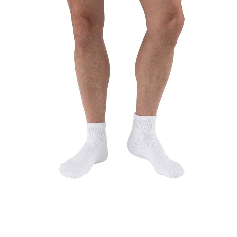 JOBST SensiFoot Diabetic Compression Socks, 8-15 mmHg, Mini-Crew, Closed Toe, White, X-Large